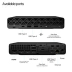HP EliteDesk 8 Mini G1a AI Copilot+ PC AMD Ryzen™ AI 7 350 32 GB DDR5-SDRAM 1 TB SSD Windows 11 Pro Mini PC AI PC Black