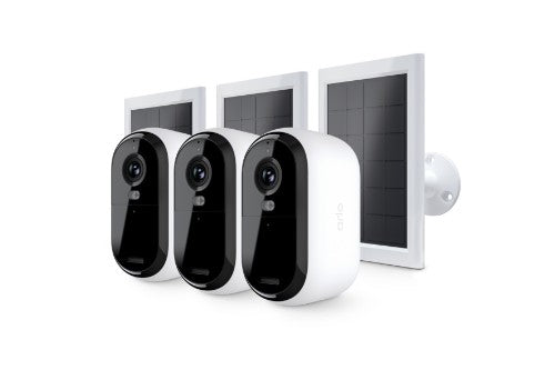 Arlo Essential 2K Outdoor Security Camera & Solar Panel, 3-pack