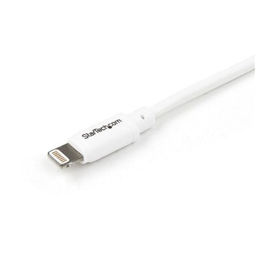 StarTech.com Dual-Port Car Charger - USB with Built-in Lightning Cable - White