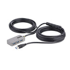 StarTech.com USB Extender Hub, 10m USB 3.0 Extension Cable with 4-Port USB-A Hub, Active/Bus Powered USB Repeater Cable, Optional 20W Power Supply Included, ESD Protection - TAA