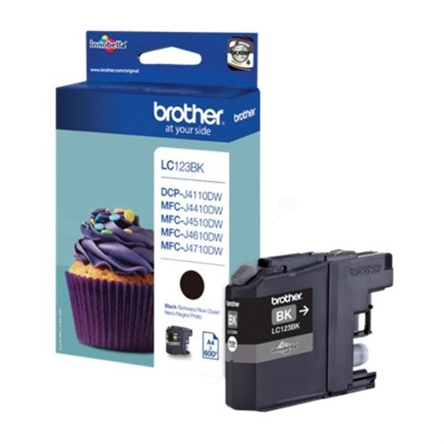 Brother LC-123BKBP Ink cartridge black Blister, 600 pages 9ml for Brother DCP-J 132/MFC-J 4510/MFC-J 6920