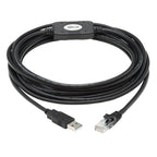 Tripp Lite U009-015-RJ45-X USB-A to RJ45 Rollover Console Cable (M/M) - Cisco Compatible, 250 Kbps, 15 ft. (4.57 m), Black