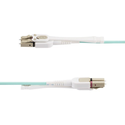 StarTech.com 5m (16.4ft) LC to LC (UPC) OM4 Multimode Fiber Optic Cable w/Push Pull Tabs, 50/125µm, 100G, Bend Insensitive, Low Insertion Loss - LSZH Fiber Jumper Cord