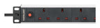 Intellinet 19" 1U PDU 7-way UK, Overload Protection, Rackmount, Power Distribution Unit, UK 3-pin outlets, 3m power cord, output
