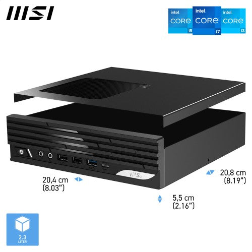 MSI PRO DP21 14M Intel Core i7 14700 ( 14th Gen Desktop CPU ), Barebone, DP21 14M, SFF, Mini Computer, HTPC, (NO RAM, NO Storage, NO OS), Intel Graphics/DDR5/HDMI/LAN/WiFi 6E/BT 5.3 - PRO DP21 14M i7 14700 BB
