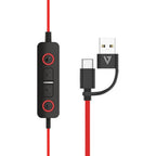 V7 HU621 Premium Headset - Noise Cancellation - ENC Mic - ANC -USB-A/C - Black