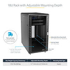 StarTech.com 18U Enterprise-Grade Flat Pack Server Rack Cabinet, 19in Enclosed 4-Post Rack with 29in (75cm) Mounting Depth and 1764lb (800kg) Weight Capacity