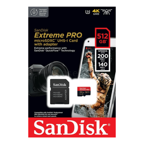 SanDisk Extreme PRO 512 GB MicroSDXC UHS-I Class 10