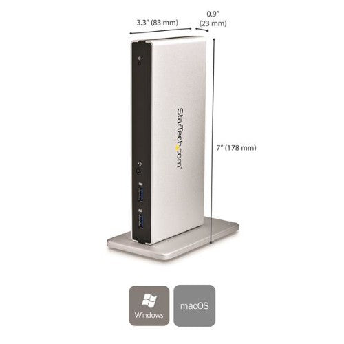 StarTech.com Dual-Monitor USB 3.0 Docking Station with DVI and Vertical Stand