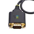 StarTech.com 1ft (30cm) USB to Serial Adapter Cable, COM Retention, Interchangeable Nuts/Screws, USB-A to DB9 RS232, FTDI IC, ESD Protection, Windows/macOS/Linux