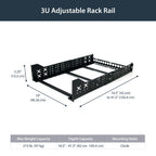StarTech.com 3U Universal Server Rack Rails - Fixed Mounting Rails - 19" Adjustable Depth Rack Mount Rails