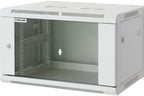 Intellinet 19" Network Cabinet - Wall Mount (Standard), 6U, 600mm Deep, Grey, Assembled, Max 60kg, Suitable also for use on desk or floor, Usable Depth 500mm, Metal & Glass Door, Back Panel, Removeable Sides, Parts for wall install (eg screws/rawl plugs)
