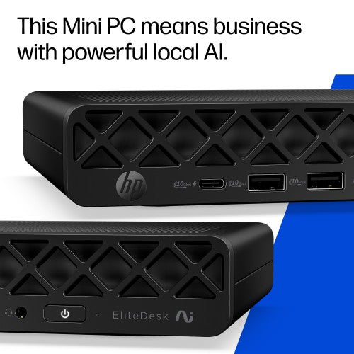 HP EliteDesk 8 Mini G2i Next Gen AI PC Wolf Pro Security Edition Copilot+ PC Intel Core Ultra 9 386H 32 GB DDR5-SDRAM 1 TB SSD Windows 11 Pro Mini PC Black