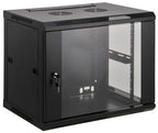 Intellinet 19" Network Cabinet - Wall Mount (Standard), 6U, 600mm Deep, Black, Assembled, Max 60kg, Suitable also for use on desk or floor, Usable Depth 500mm, Metal & Glass Door, Back Panel, Removeable Sides, Parts for wall install (eg screws/rawl plugs)