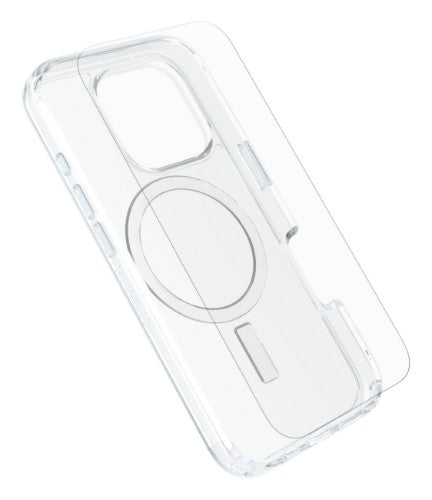 OtterBox Symmetry Series Clear for MagSafe + Premium Glass + Fast Charge Wall Charger USB-C 30W Type G for Apple iPhone 16 Pro