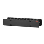 APC NetShelter Cable Management, Horizontal Cable Manager, 2U, Single Side with Cover, Black, 483 x 88 x 110 mm