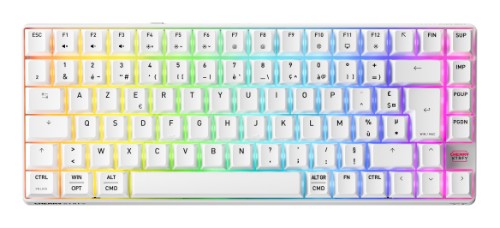 CHERRY XTRFY K33 Compact Wireless keyboard Gaming USB + RF Wireless + Bluetooth AZERTY French White