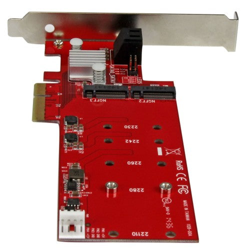 StarTech.com 2x M.2 NGFF SSD RAID Controller Card plus 2x SATA III Ports - PCIe