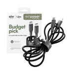 PanzerGlass empower by ® Racing 60W USB-C to USB-C Cable | USB 2.0 | 1.2M | Space Black