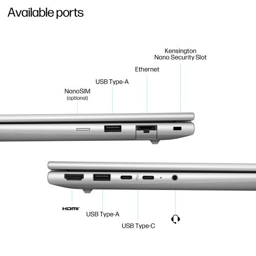 HP EliteBook 6 G1a Next Gen AI PC Copilot+ PC AMD Ryzen AI 5 340 Laptop 35.6 cm (14") WUXGA 16 GB DDR5-SDRAM 512 GB SSD Wi-Fi 6E (802.11ax) Windows 11 Pro Silver