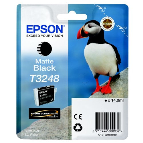 Epson C13T32484010/T3248 Ink cartridge black matt, 650 pages 14ml for Epson SC-P 400