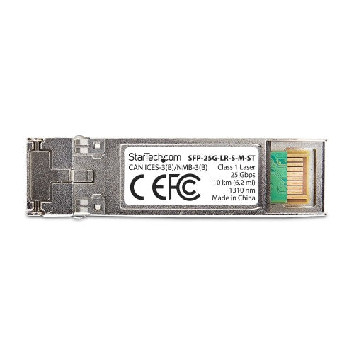 StarTech.com MSA-Compliant SFP-25G-LR-S SFP28 Module, 25Gbps Single Mode Fiber (SMF), 10km (6.2mi), LC Connector, 1310nm, MSA 25 Gigabit Optical Transceiver