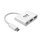 Tripp Lite U444-06N-HU-C USB-C to HDMI Adapter with USB 3.x (5Gbps) Hub Port and PD Charging, HDCP, White