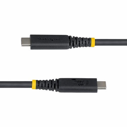 StarTech.com 1m (3ft) USB4 Cable, 40Gbps, USB-IF Certified USB-C Cable, 240W PD, 8K 60Hz/4K 240Hz DP2.1 DP40, TPE Jacket, Thunderbolt 4 Compatible - Black USB-C Cord
