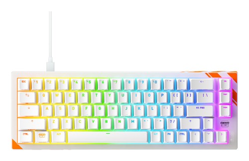 CHERRY K5 PRO TMR COMPACT keyboard Gaming USB QWERTY US English Orange, White