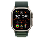 Apple 49mm Dark Green Alpine Loop - Large - Natural Titanium Finish