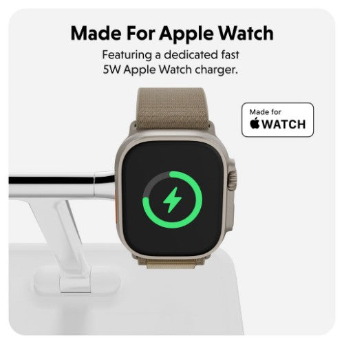 HYPER HJ3004WHGL mobile device charger Headphones, Smartphone, Smartwatch Silver, White DC, USB Wireless charging Fast charging Indoor