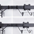 StarTech.com Desk Mount Triple Monitor Arm with Crossbar For Up To Three 27in Screens, VESA 75x75/100x100, Tool-Less Arm Adjustments, C-Clamp/Grommet, Spring-Assisted Arm