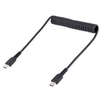 StarTech.com 1.6ft (50cm) USB-C Fast Charging Cable, Rugged, Coiled, Charge & Sync, 3A, USB 2.0, TPE Jacket and Aramid Fiber - USB C Charging Cord