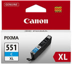 Canon 6444B001/CLI-551CXL Ink cartridge cyan high-capacity, 695 pages ISO/IEC 24711 267 Photos 11ml for Canon Pixma IP 8700/IX 6850/MG 5450/MG 6350/MX 725