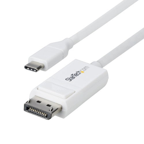 StarTech.com 6ft (2m) USB-C to DisplayPort 1.2 Cable, Bidirectional, 4K 60Hz, White Video Adapter Cord for Apple MacBook Pro / Air M1 M2 M3 M4, Mac Mini / Studio, Thunderbolt Compatible