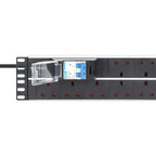 Intellinet 19" 2U PDU 15-way UK, With 2P air breaker, Rackmount, Power Distribution Unit, UK 3-pin outlets, 3m power cord, output