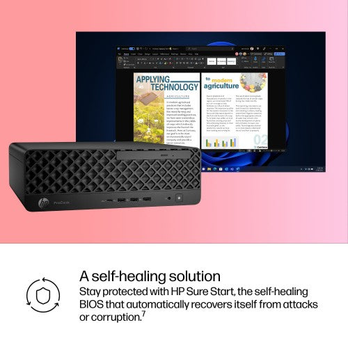 HP ProDesk 4 SFF G1i Desktop AI PC Wolf Pro Security Edition Intel Core Ultra 7 265 32 GB DDR5-SDRAM 1 TB SSD NVIDIA RTX A400 Windows 11 Pro Black