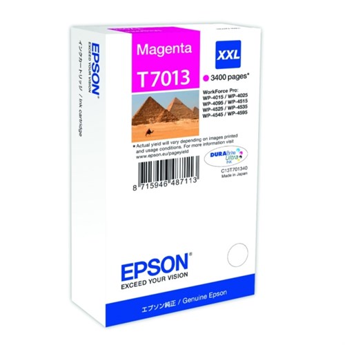 Epson C13T70134010/T7013 Ink cartridge magenta XXL, 3.4K pages ISO/IEC 24711 34.2ml for Epson WP 4015