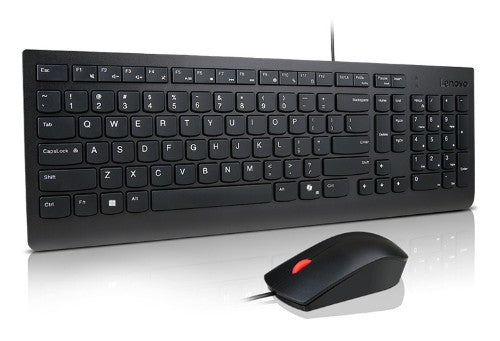 Lenovo Essential Wired Combo Black US Euro keyboard Mouse included Universal USB