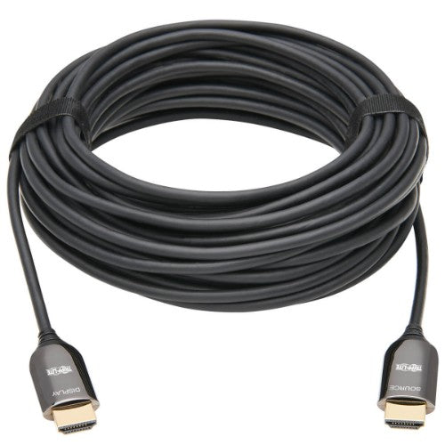 Tripp Lite P568F-10M-8K6 8K HDMI Plenum-Rated Fiber Active Optical Cable (AOC) - 8K UHD @ 60 Hz, HDR, M/M, Black, 10 m (33 ft.)
