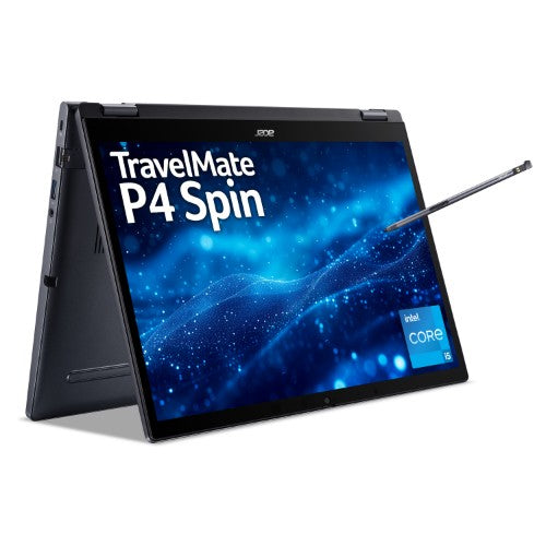Acer TravelMate TMP414RN-53-TCO-52C7 Intel® Core™ i5 i5-1335U Hybrid (2-in-1) 35.6 cm (14") Touchscreen WUXGA 8 GB DDR4-SDRAM 256 GB SSD Wi-Fi 6E (802.11ax) Windows 11 Pro Blue