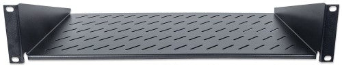 Intellinet 19" Cantilever Shelf, 2U, 2-Point Front Mount, 250mm Depth, Max 25kg, Black, Three Year Warranty