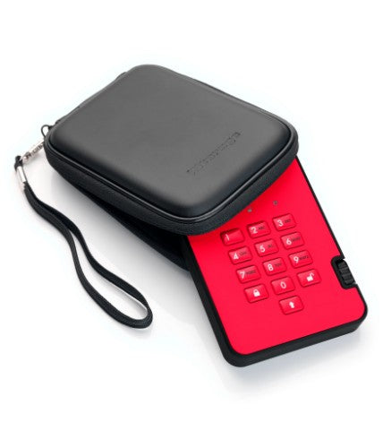 iStorage diskAshur² HDD 1TB Red | Secure Portable Hard Drive |AES-XTS 256-bit Hardware Encryption | PIN protected | OS & Platform Independent | TAA Compliant|Brute force hack defence | Dust/Water Resistant