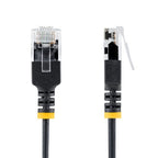 StarTech.com 30cm Black Ultra Slim Cat6A Ethernet Cable, UTP, Pure Bare Copper Wire, 34AWG Slim RJ45 Network Patch Cord, Individually Tested