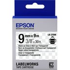 Epson C53S653004/LK-3TBN Ribbon black on Transparent extra adhesive 9mm x 9m for Epson LabelWorks 4-18mm/36mm/6-12mm/6-18mm/6-24mm