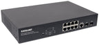 Intellinet 8-Port Gigabit Ethernet PoE+ Web-Managed Switch with 2 SFP Ports, IEEE 802.3at/af Power over Ethernet (PoE+/PoE) Compliant, 140 W, Endspan, Desktop, 19" Rackmount (UK power cord)