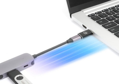 Manhattan USB-C to USB-A Adapter, Female to Male, 10 Gbps (USB 3.2 Gen2 aka USB 3.1), SuperSpeed+ USB, Black, Lifetime Warranty