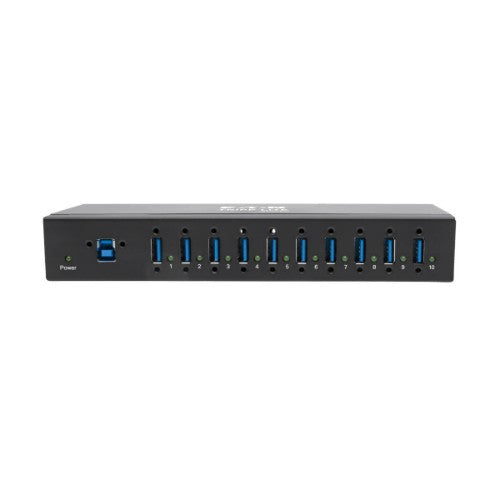 Tripp Lite U360-010-IND 10-Port Industrial-Grade USB 3.x (5Gbps) Hub - 20 kV ESD Immunity, Metal Housing, Mountable
