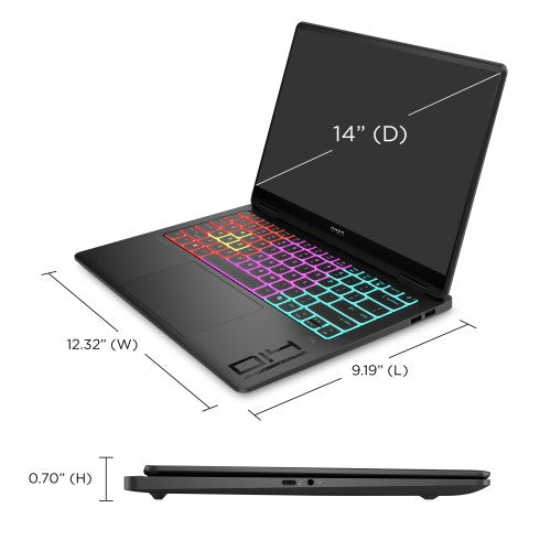 HP OMEN Transcend 14-fb1509na Intel Core Ultra 9 285H Laptop 35.6 cm (14") 3K 32 GB LPDDR5x-SDRAM 1 TB SSD NVIDIA GeForce RTX 5070 Wi-Fi 7 (802.11be) Windows 11 Home AI PC Black