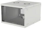 Intellinet 19" Network Cabinet - Wall Mount (Basic), 6U, 400mm Deep, Grey, Flatpack, Max 50kg, Usable Depth 340mm, Glass Door, Rack, Parts for wall installation (eg screws and rawl plugs) not included
